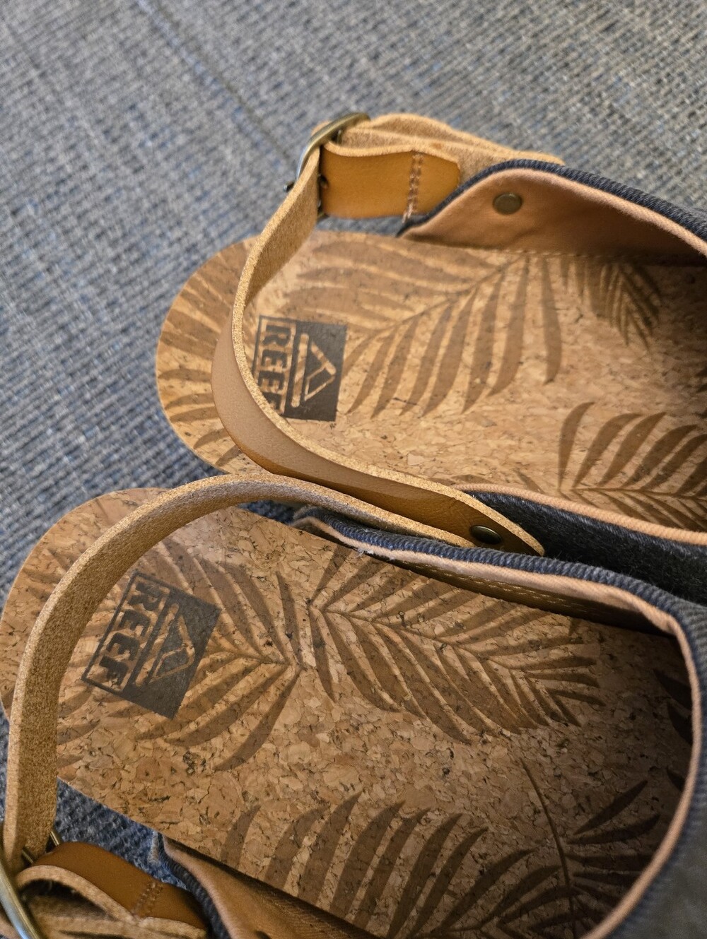 Reef Cushion Coast Mule Clogs Black Denim Canvas Cork Slingback Size 9 - Picture 6 of 8